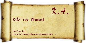 Kósa Ahmed névjegykártya